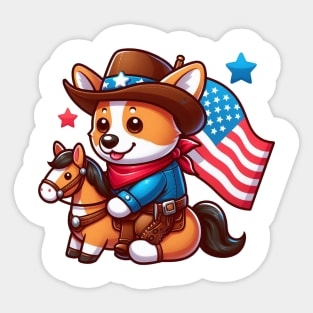 A Whimsical Tribute to American Culture in Cartoon Style Sticker